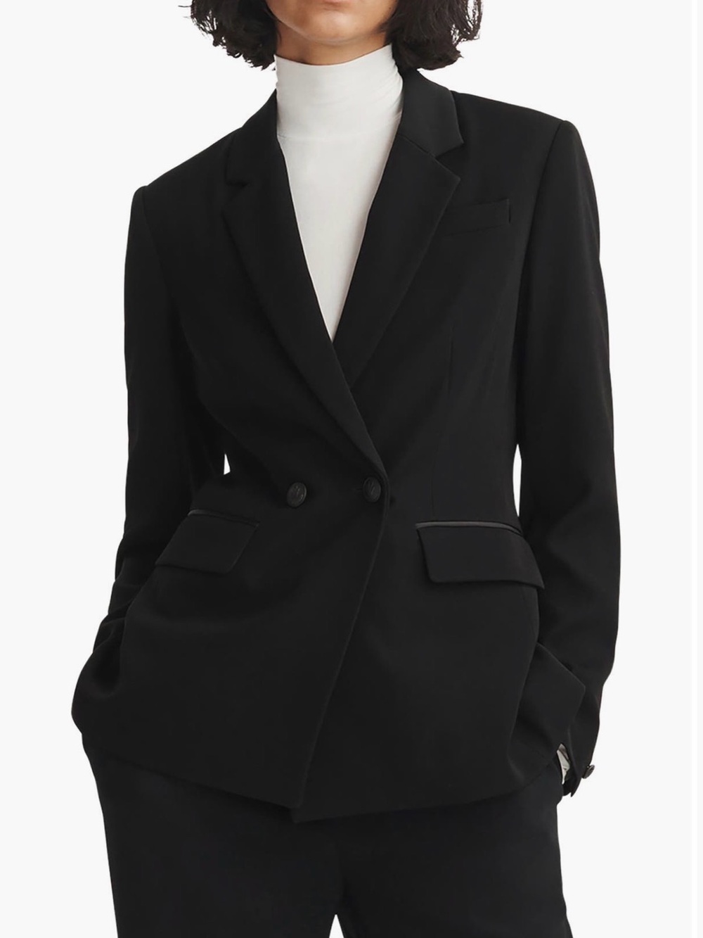rag & bone Black Double-Breasted Tailored Blazer